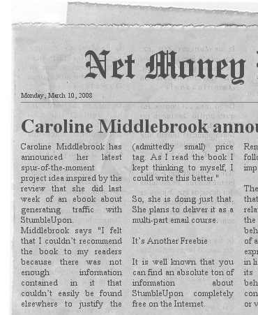 Caroline Middlebrook’s Email List Contest Newspaper