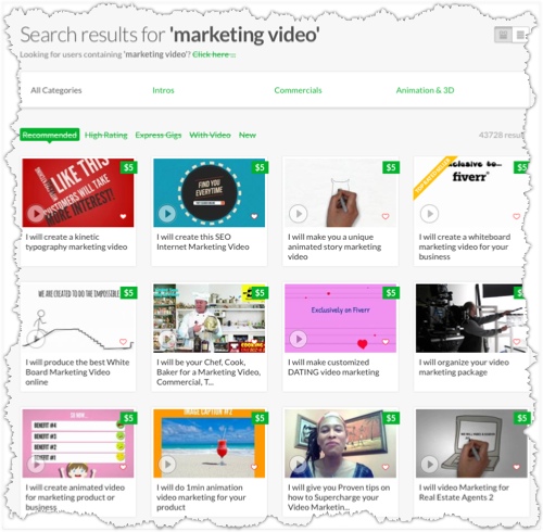 Fiverr Marketing Video Gigs